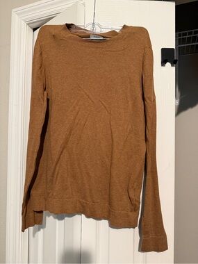 J. Crew Long-Sleeve Crewneck Sweater in Camel Brown